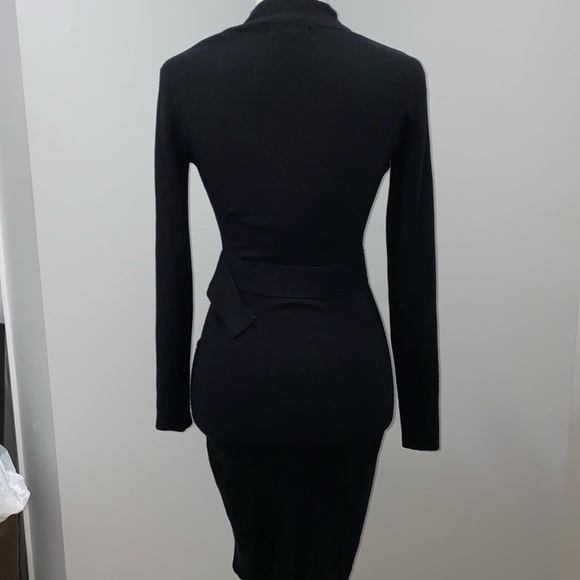 Black Turtleneck Dress with Belt - Picture 2 of 2